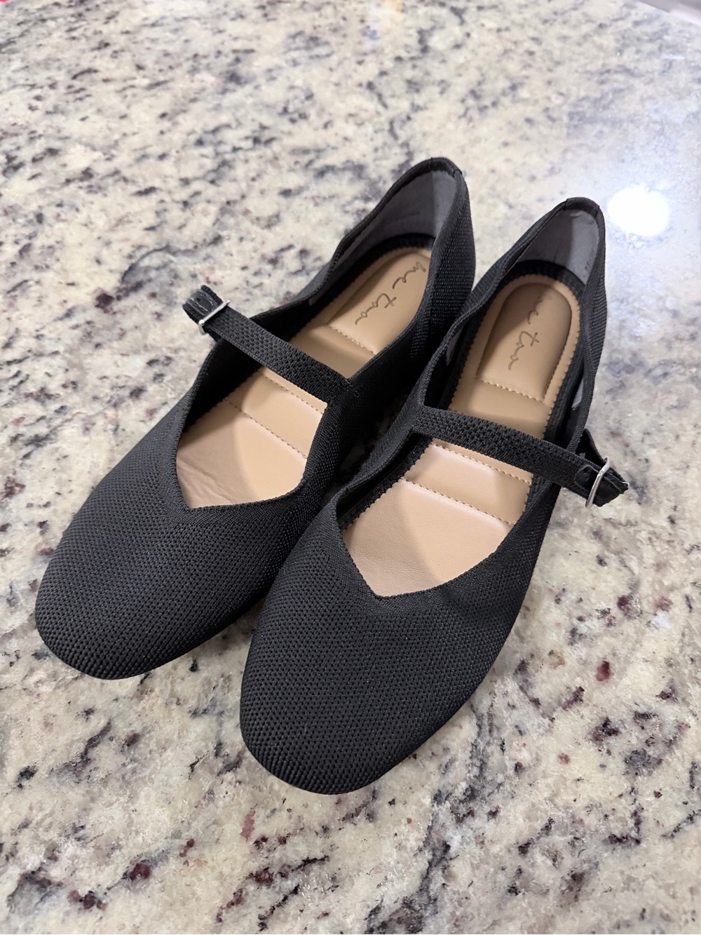 me too Black Mary Jane Knit Flats